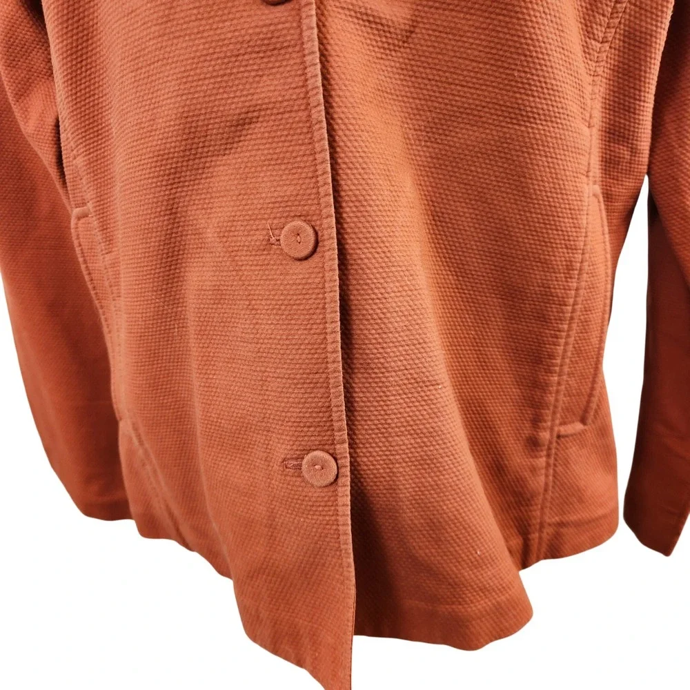 Eileen Fisher‎ Red Orange Textured Knit Blazer Jacket Women's Size L